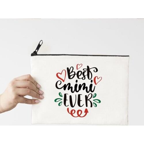 Best Mama Cosmetic Bag Women Make Up Bag Travel Toiletries Storage Pouch Fashion Ladies Clutch Purse Letter Pencil Case