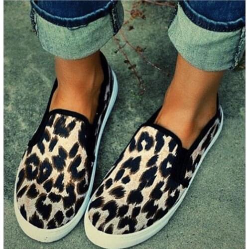 Dropshipping Women Casual Womens Summer Shoes Woman Fashion Female Slip-On Flat Shoes Flats Leopard Print Serpentine