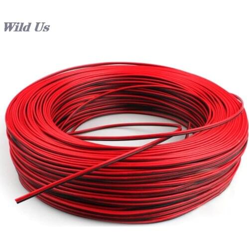 1pc High Quality 10m 22AWG Black with Red led wire Cable