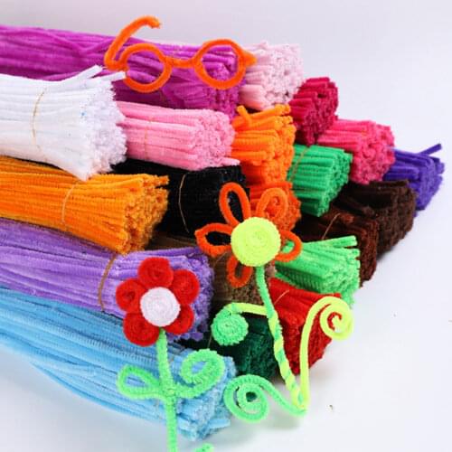 100pcs 30cm Chenille Stems Pipe Cleaners Kids Plush Stick Creative Plush Craft Educational Toy Accessoriy DIY Craft Supplies