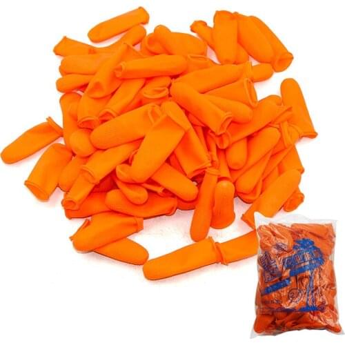 100PCS Non-slip Latex Rubber Finger Cots Anti-static Fingertips Protector Gloves For Counting notes/Agricultural picking etc