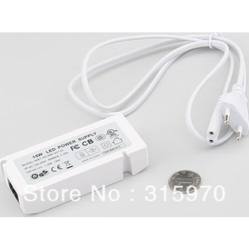 15W Led Cabinet Light Power Driver AC100-240VDC Input DC12V Output with 6P Junction Box 1pcs/lot