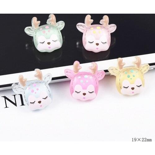 20Pcs 19*22MM Transparent Fawn Plastic Cabochons Hair Accessories Flat Clothes Plastic DIY Phone Case Home Decor Door