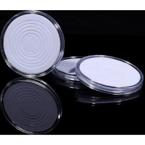20Pcs 16-41mm Coin Protecting Round PS Box Commemorative Coin Collection Transparent Storage Padded Case