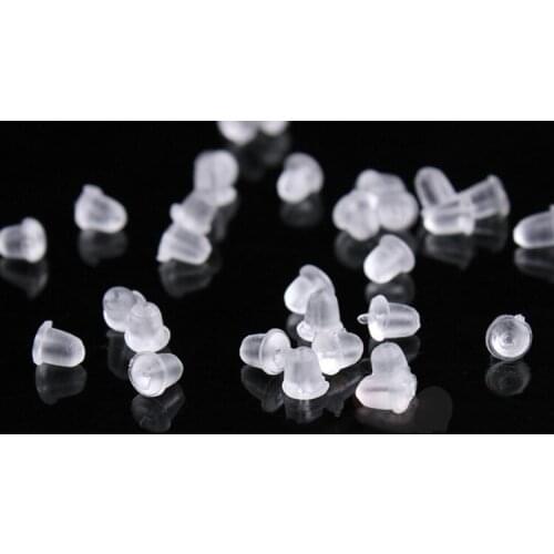 200PCS Clear Rubber Back Earring Stoppers Findings,Free Shipping