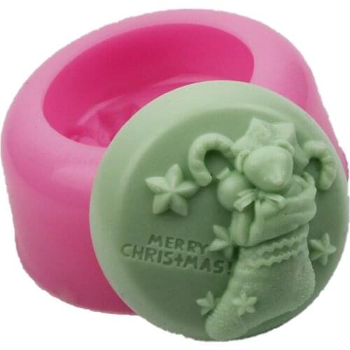 3D Christmas Socks Silicone Fondant Mold DIY Handmade Soaps Moulds Cake Decorating Tools Candle Mold Resin Crafts
