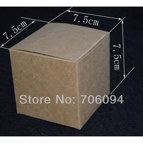 7.5*7.5*7.5CM,100pcs/lot,Cosmetic/Jewerly kraft paper box Brown kraft handmade gift boxes,Essential oil box,custom box logo