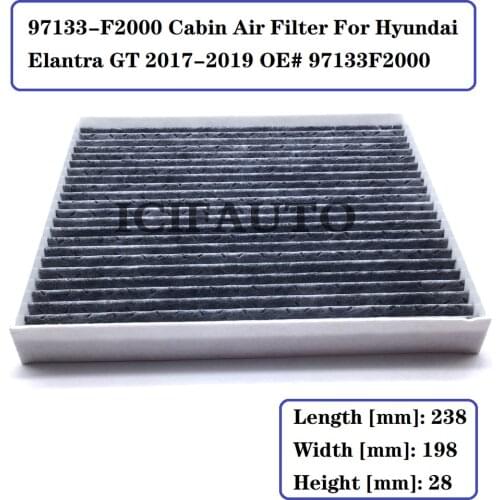 97133-F2000 New Engine Cabin Air Pollen Filter For Kia Soul Hyundai Elantra GT Veloster 19-20 OE# 97133F2000 , F2H79-AK000