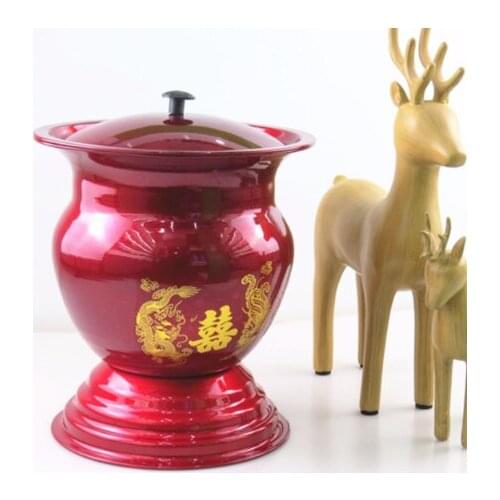 A5 Chinese Orchid barrel enamel high foot portable spittoon enlarged adult toilet elderly pregnant woman urinal