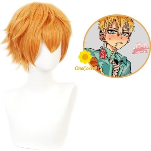 Anime Toilet-bound Hanako-kun Minamoto Kou Cosplay Wig Jibaku Shounen Short Wig Synthetic Hair + Free Wig Cap Party Role Play