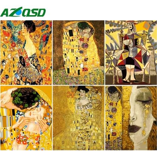 AZQSD 40x50cm Painting By Number Canvas Kits Portrait Abstract Art Home Decoration DIY Coloring By Numbers Girl Handpainted Gift