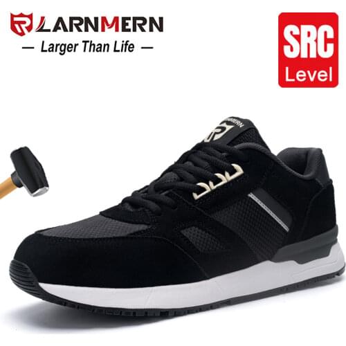 LARNMERN Mens Steel Toe Work Shoes Safety Shoe For Men Comfortable Anti-smashing Non-slip Reflective Protective Shoes