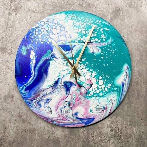 Hand Made 3D Flowing Painting Clock Art Clock Modern Design Clocks Watch Nordic Design for Living Room Home Decoration