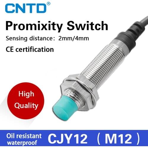 CNTD M12 CJY12E CJY12-04PA PB Induction Metal Sensor Inductive Screen Shield Type sensor Proximity Switch NPN PNP 12V 24V 220V