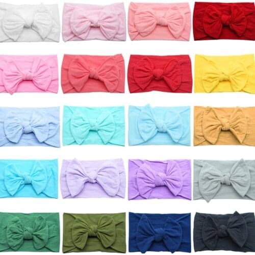 32 Colors Cable Bow Baby Headband for Child Bowknot Headwear Cables Turban for Kids Elastic Headwrap Baby Hair Accessories