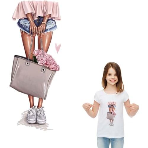 Girl Transfer Patches Diy Accessory Washable New Design Print On T-Shirt Clothes Decoration Thermal Transfer
