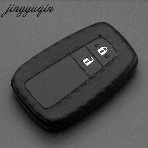 Jingyuqin 10pcs Car Carbon Silicone Key Holder Cover For Toyota Camry Corolla C-HR CHR Prado Prius Fiber Protection Case