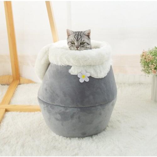 New Cat Nest Pad Made of Flannel Corduroy Super Soft Bed Deformation of 3 in 1 Three USES Washable Pet Floppy Extra Comfy Plush