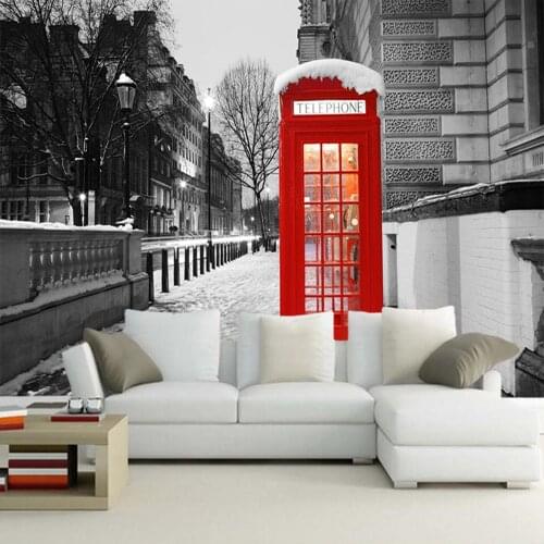 London phone booth 3d wallpaper papel de parede,living room TV wall bedroom wall papers home decor restaurant bar mural