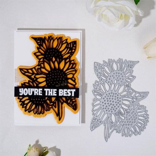YaMinSanNiO Flower Sunflower With Leaf Metal Cutting Dies For Diy Crafts Photo Album Embossing Template Knife Molds New 2021