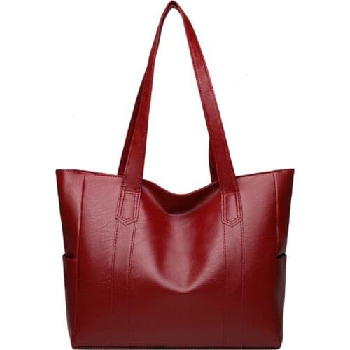 Fashion Solid Color Top-handle Bag Autumn PU Leather Shoulder Satchel Portable Street Daily Handbag Street Large Capacity Shoppi