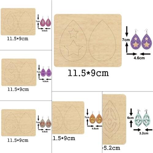 Fashion Round Dangle Drop Earring Wood Die Round Heart Earring Wedding Wooden Mold Fit Common Die Cutting Machines on the Market