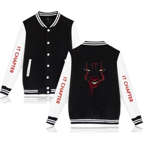 Horror joker Jackets Mens 2019 fashion Baseball jacket Horror joker Boys new print casual baseball uniform jacket