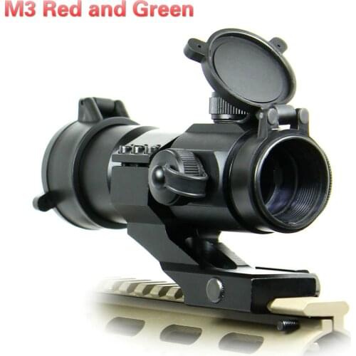 AIM Tactical M3 Red Green Dot Sight With L Shaped Mount Airsoft Riflescope Shooting Hunting Rifle Gun For 20MM Rail rifle