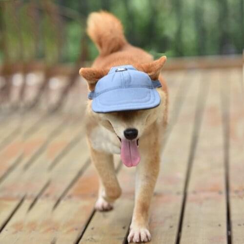 Adjustable Pet Hat Ear Holes Baseball Cap Dog Summer Sport Sun Protection Breathable Sunhat Medium Dogs Pet Products