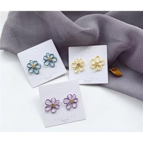 Simple Purple Flowers Earrings for Women Fairy Multi Stud Earrings