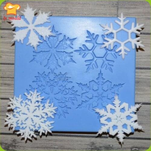 LXYY new mold Snowflakes Crafts Decorating Cake Candy Silicone Mold Decorating Fondant