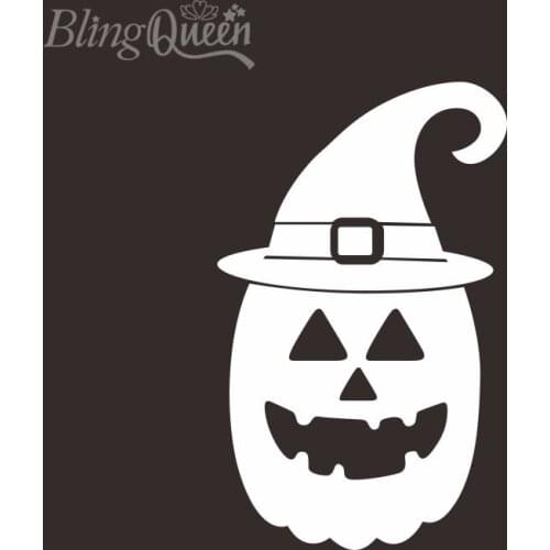 BlingQueen 12PCS/LOT Iron On Reflective Heat Transfers Vinyl Ironing Thermal Stickers T-shirt DIY Patches Witch Pumpkin Design