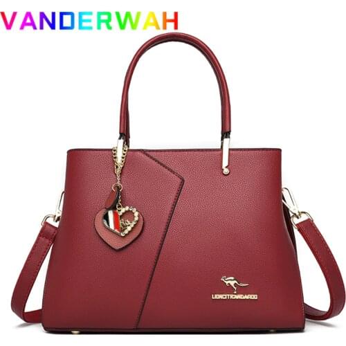 Large Capacity Casual Totes Pu Leather Shoulder Bags for Women 2021 New Fashion Metal Pendant Crossbody Bag Ladies Handbags Sac