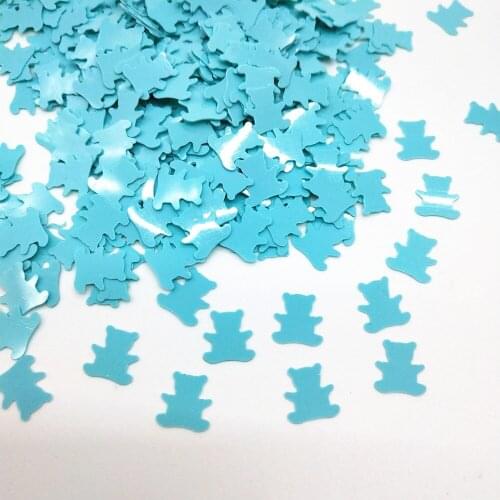 1000pcs Solid Light Blue Bear Panda Sequins 7mm PVC Flat Paillette Crafts Nail Art DIY Accessories