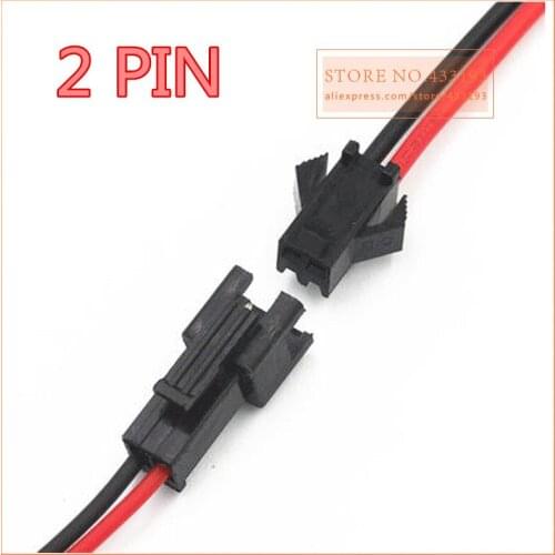 200pairs/lot 20cm/pcs 40cm/pair JST 2pin LED connecting wire male and female plug connector Terminals cable