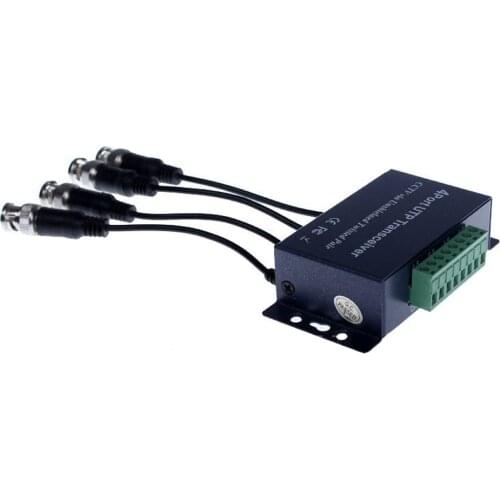 CCTV 4 Channel Passive Video BNC Female to UTP Camera DVR Balun 4Port UTP Transceiver CCTV Via Unshielded Twisted Pair