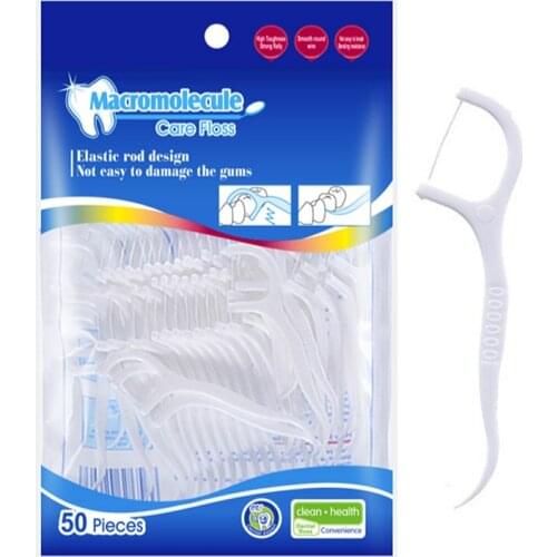 50Pcs/set Dental Floss Flosser Picks Teeth Stick Tooth Cleaning Interdental Toothpicks Brush Dental Floss Pick Oral Hygiene Care