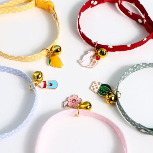 9 Styles Fashion Avocado/Cactus/Mango Pendants Cats Collars Hot Sales Flower Bells Puppy Dogs Star Collar Chic Pets Supplies