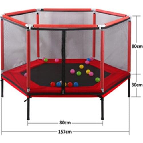 Trampoline childrens home trampoline parent-child interactive game fitness trampoline with safety net baby care fence