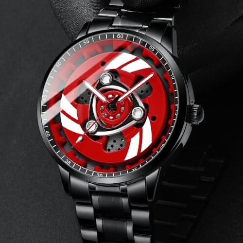 2021 Spinning Motorcycle Engine Men Watches Sport Car Wheel Rim Hub Wristwatch 3D Hollow Dial Custom Watch Men Relogio Masculino