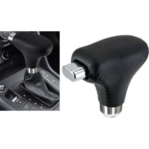 Black PU Leather Automatic Gear Shift Knob Shifter Handle Lever Stick Universal