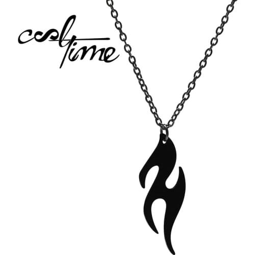 COOLTIME Ancient Totem Stainless Steel Gold Silver Color Black Pendant Necklace Men and Women Amulet Pendant Long Necklace