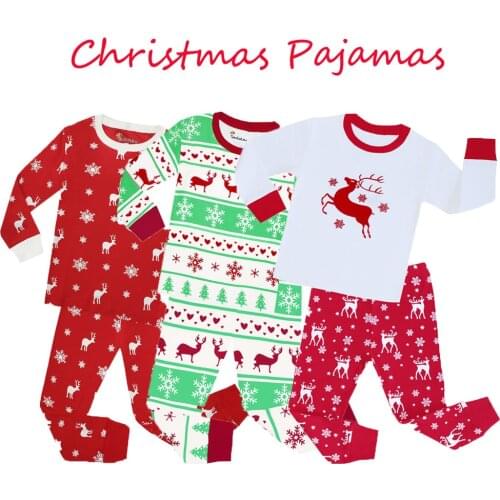 Children Pajamas Clothing Set Boys & Girls Cartoon Sleepwear Suit Kids Long-sleeved+pant 2-piece Baby Clothe Christmas Pyjamas