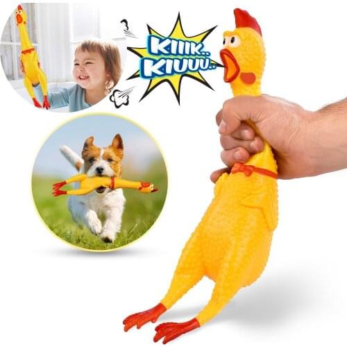 Hot Sell Screaming Chicken Pets Dog Toys Squeeze Squeaky Sound Funny Toy Safety Rubber For Dogs Molar Chew Toys