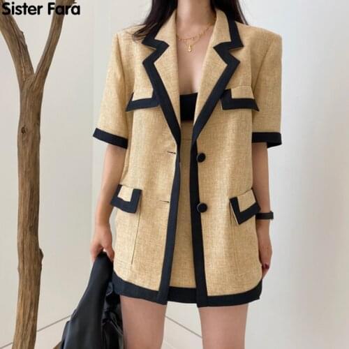 Sister Fara V-Neck Patchwork Summer Short Sleeve Shirt Womens Suit+High Waist Asymmetrical Mini Half Skirt Woman Two Piece Suit