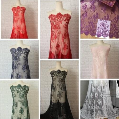 LASUI 3 Meter 9 colors C0326 DIY wedding dress veil bridal jewelry decoration High-grade French eyelash Lace Fabric