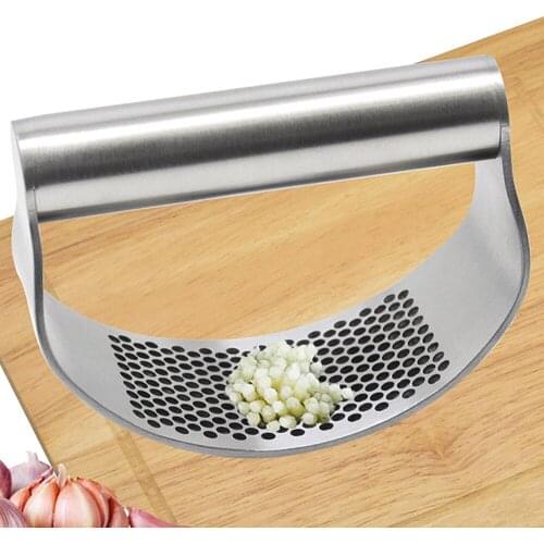 Stainless Steel Garlic Press Crusher Durable Squeezer Kitchen Accessories Masher Rocker Peeler Kitchen Tools 2