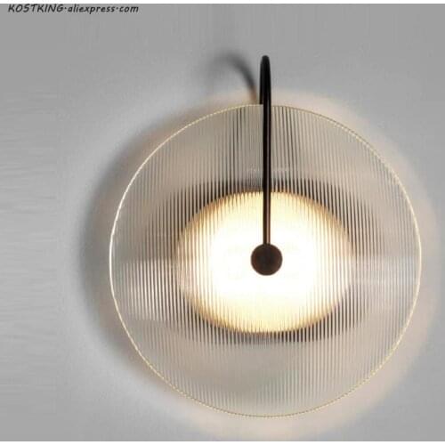 Nordic Minimalism Glass Gallery Triode Led Wall Lamp Corridor Retro Led Wall Scones Black / Gold Metal Luminaires Lighting