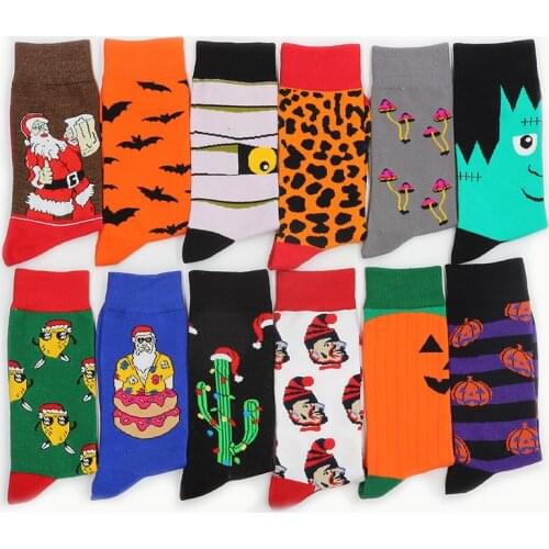Mens Cotton Happy Socks Gifts Set Winter Print Warm Funny Christmas New Year Sock From The Factory Dropshipping Contact Us