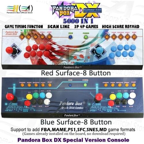 Original Pandora Box DX 3000 in 1 8 button console save game progress High score record can 3P 4P game 3D tekken Mortal Kombat